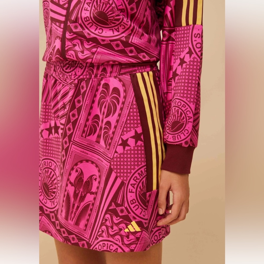 ADIDAS x FARM RIO Tropical Club Pink Skirt XS NWT